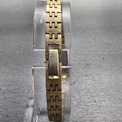 Citizen CQ Watch Women 17mm Black Dial Gold Tone Rectangle 3220-S18911 New Batt7