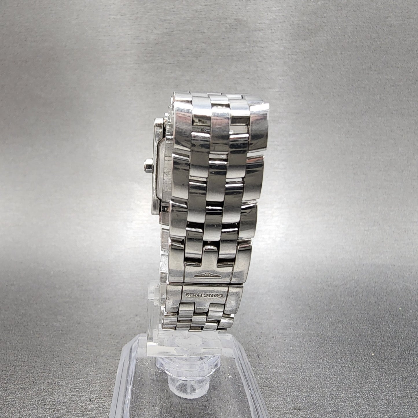 Longines Dolce Vita tank Watch Women 20mm White Dial Steel Rectangle New Batt B17