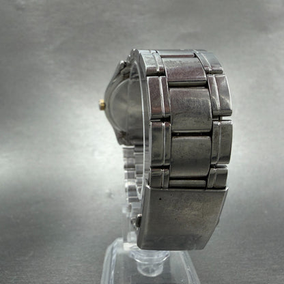 Seiko ALBA Watch Men 36mm White Dial Two Tone Date Round 7N42-0AD0 PARTS8