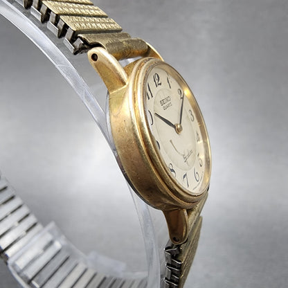 Seiko Exceline Watch Women 22mm Cream Dial Gold Tone Round 23200380 New Battery3