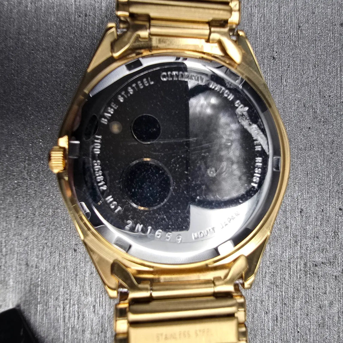 Citizen CQ Watch Men 36mm Gold Dial Gold Daydate Round 1100-S63812 New Batt NOS11