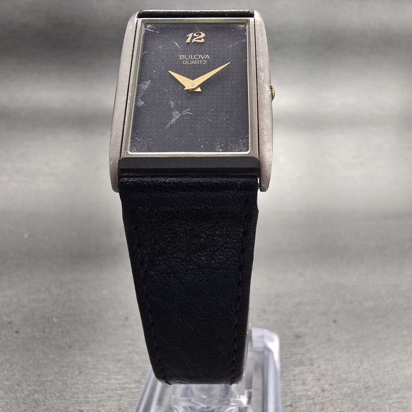 Bulova Watch Women 22mm Black Dial Silver Tone Rectangle 91M00 New Battery5
