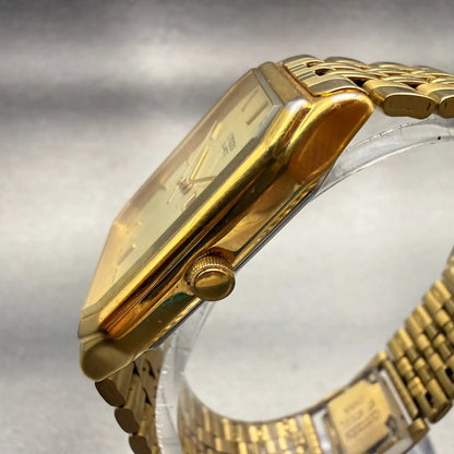 Citizen Watch Men 27mm Champagne Dial Gold Daydate Rectangle 1000-S63863 NewBatt2