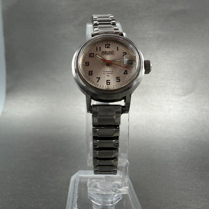 Seiko Automatic Watch Women 24mm Silver Dial Silver Tone Date 2205-0599 PARTS6