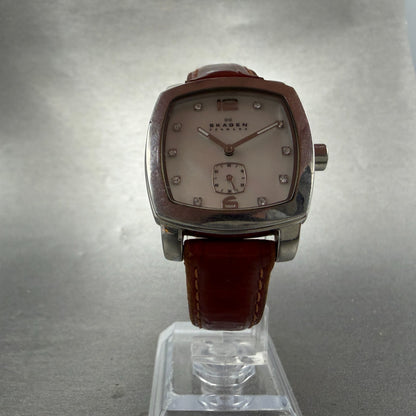 Skagen Watch Women 30mm MOP Dial Silver Tone Square 556SSL04 New Battery5