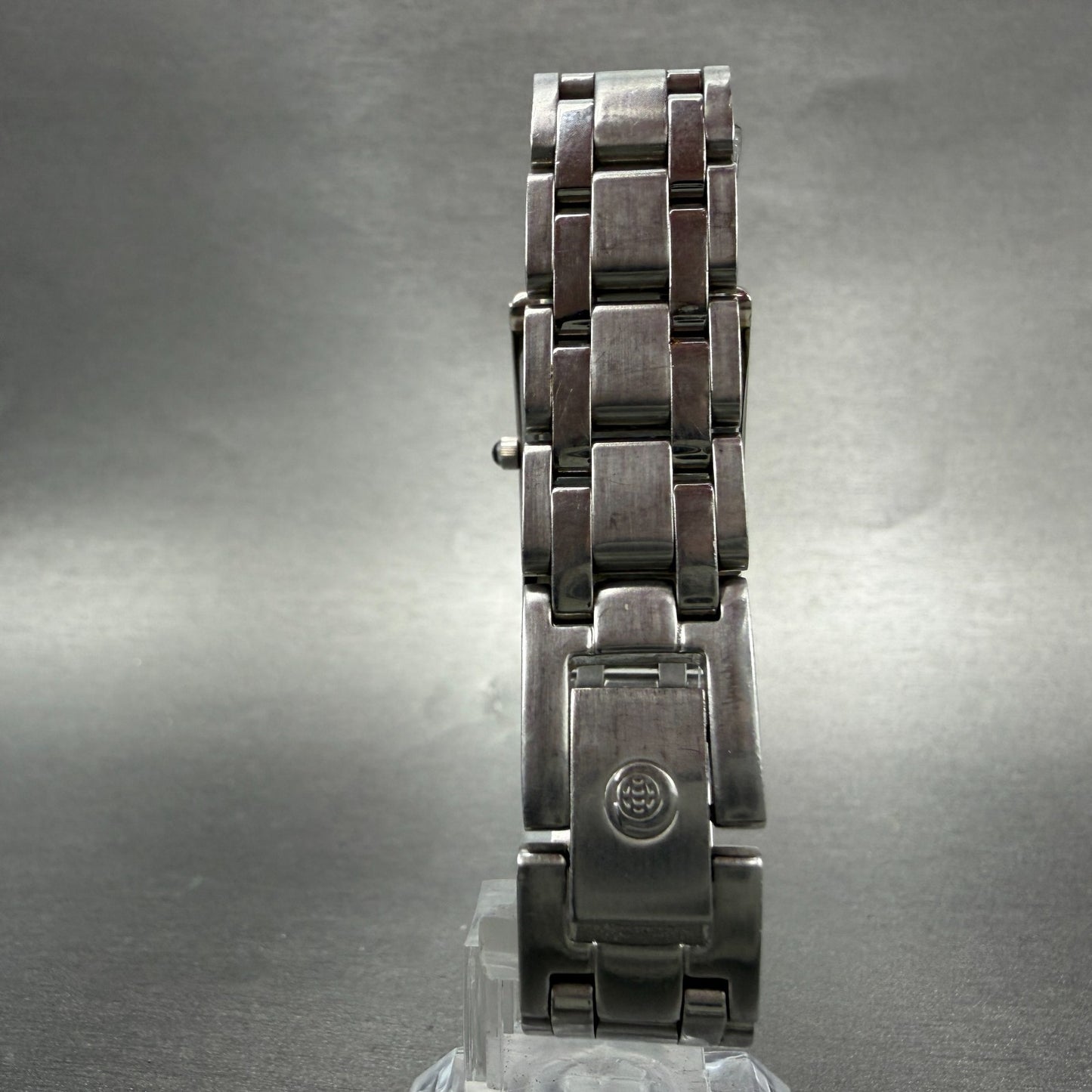 Cyma Tank Watch Women 20mm Blue Dial Silver Tone Rectangle 730 New Battery7