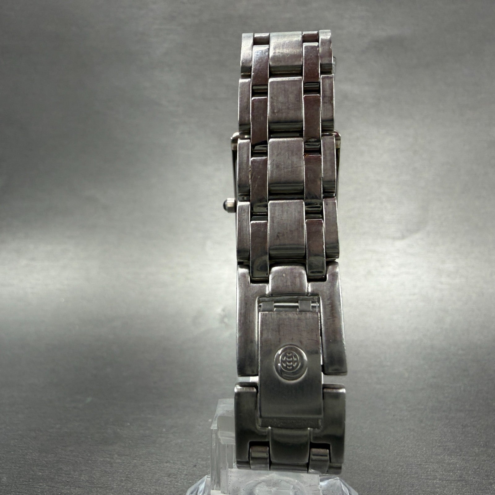 Cyma Tank Watch Women 20mm Blue Dial Silver Tone Rectangle 730 New Battery7