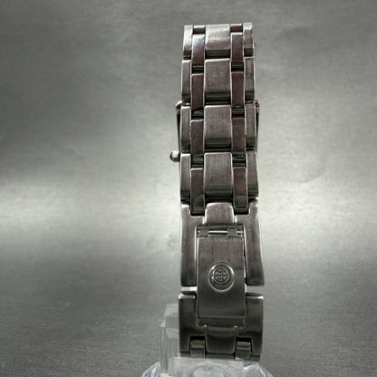 Cyma Tank Watch Women 20mm Blue Dial Silver Tone Rectangle 730 New Battery7