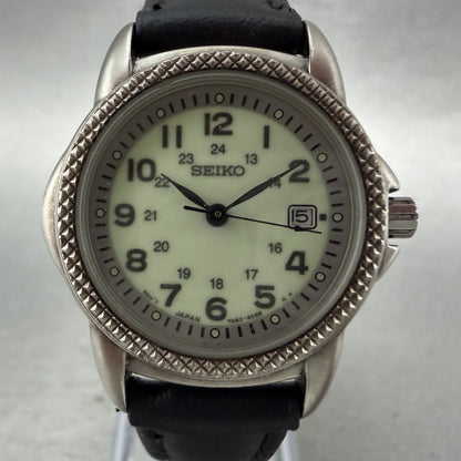 Seiko Watch Women 27mm Luminous Dial Silver Tone Date 7N82-6D09 New Battery1