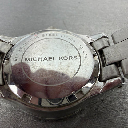 Michael Kors Madison Watch Women 33mm MOP Dial Silver Tone Date MK-5401 New Batt9