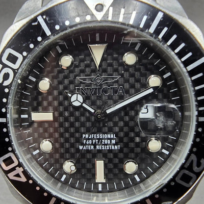 Invicta Pro Diver Watch Men 47mm Black Dial Silver Tone Date 12562 New Battery1