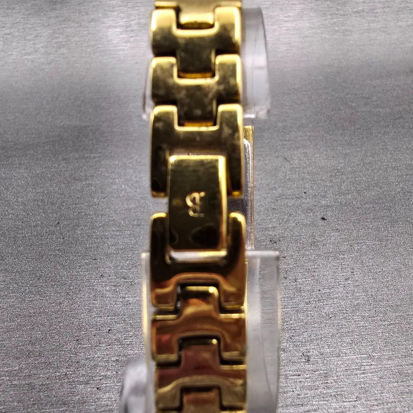 Bulova Watch Women 15mm Champagne Dial Gold Tone Rectangle New Battery 97T467