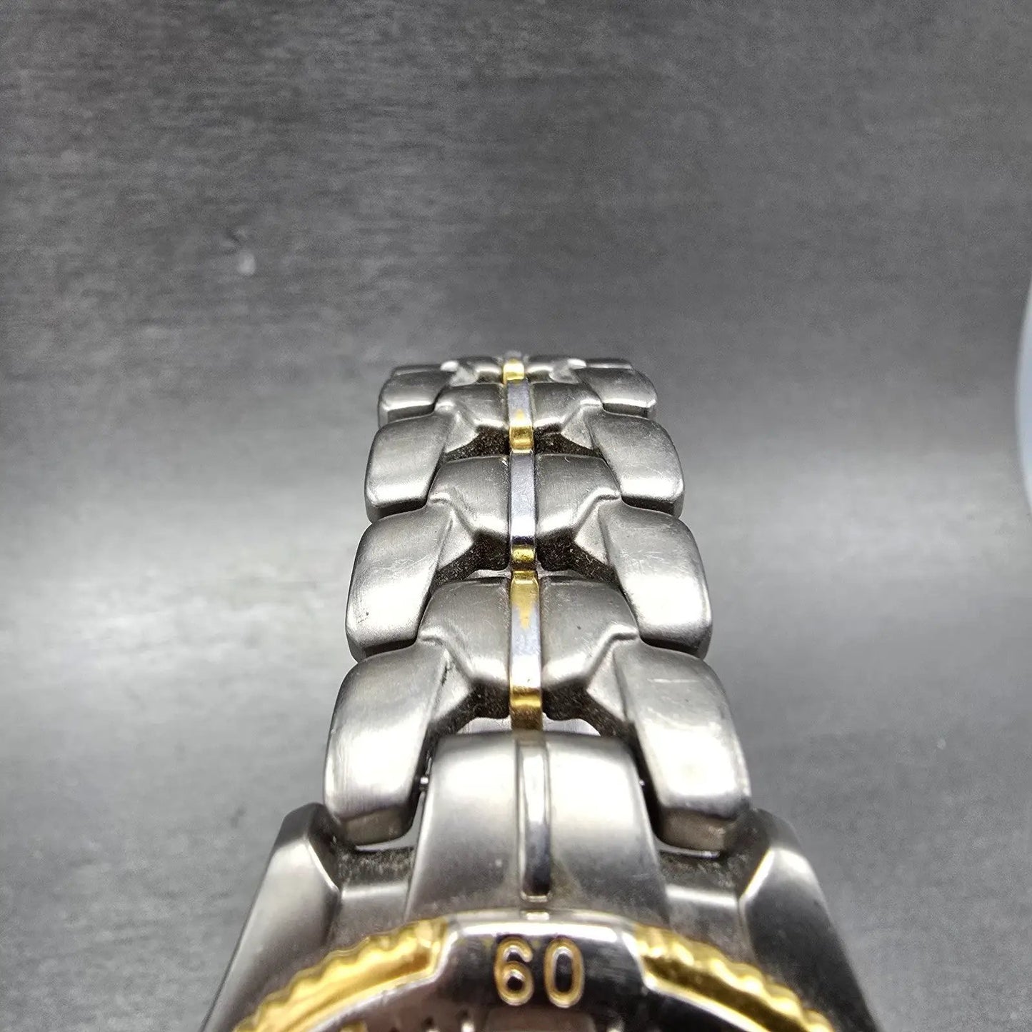 Seiko Pulsar Solar Dive Watch Men 38mm Gray Dial TwoTone Titanium V145-0C20 Runs4