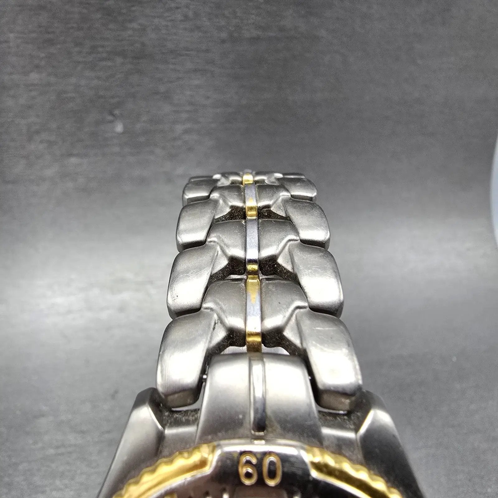 Seiko Pulsar Solar Dive Watch Men 38mm Gray Dial TwoTone Titanium V145-0C20 Runs4