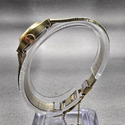 Seiko Watch Women 18mm Gold Dial Gold Tone Oval 17-3440 Manual Wind Runs VTG6