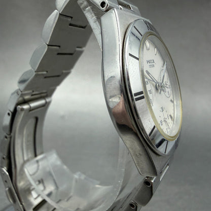 Citizen Wicca Watch Women 31mm White Dial Silver Tone Daydate Round New Battery3