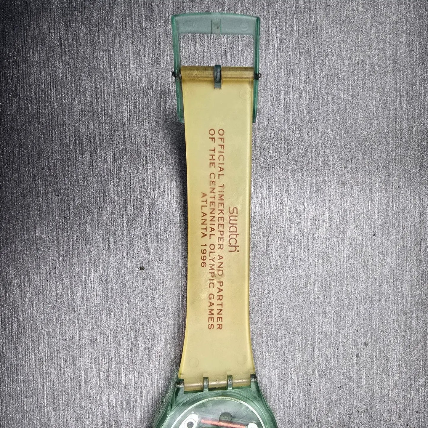 Swatch Gent Atlanta Laurels Watch Men Green Dial Green Case Round GZ145 New Batt10