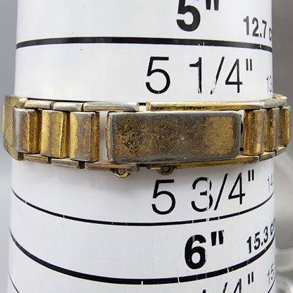 Seiko Venus Tank Watch Women 15mm Silver Dial Gold Plated Rectangle Manual Wind10