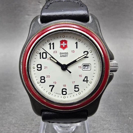 Victorinox Swiss Army Watch Women 33mm White Dial Black Tone Date Round PARTS0