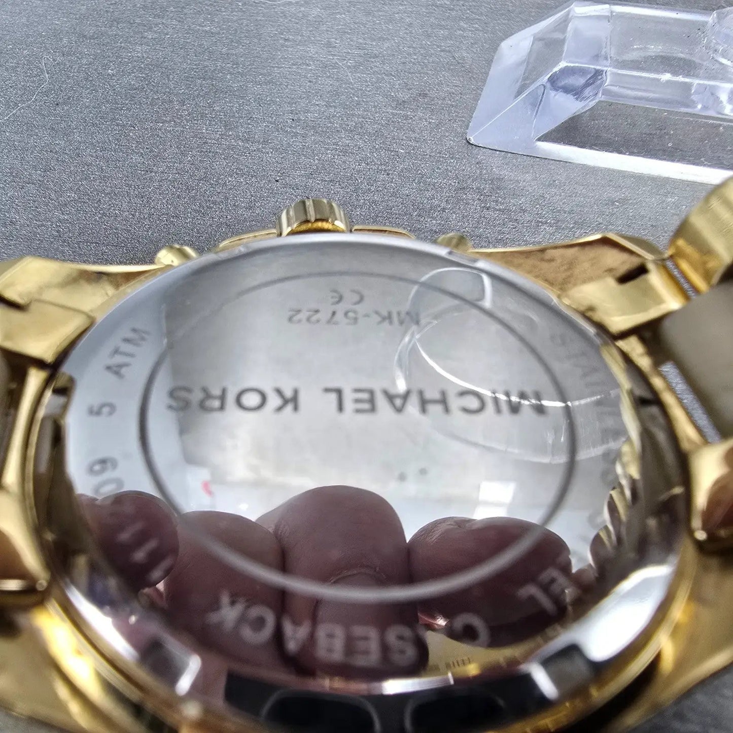 Michael kors Bradshaw Watch Women 43mm Champagne Dial Gold Tone Date New Battery9