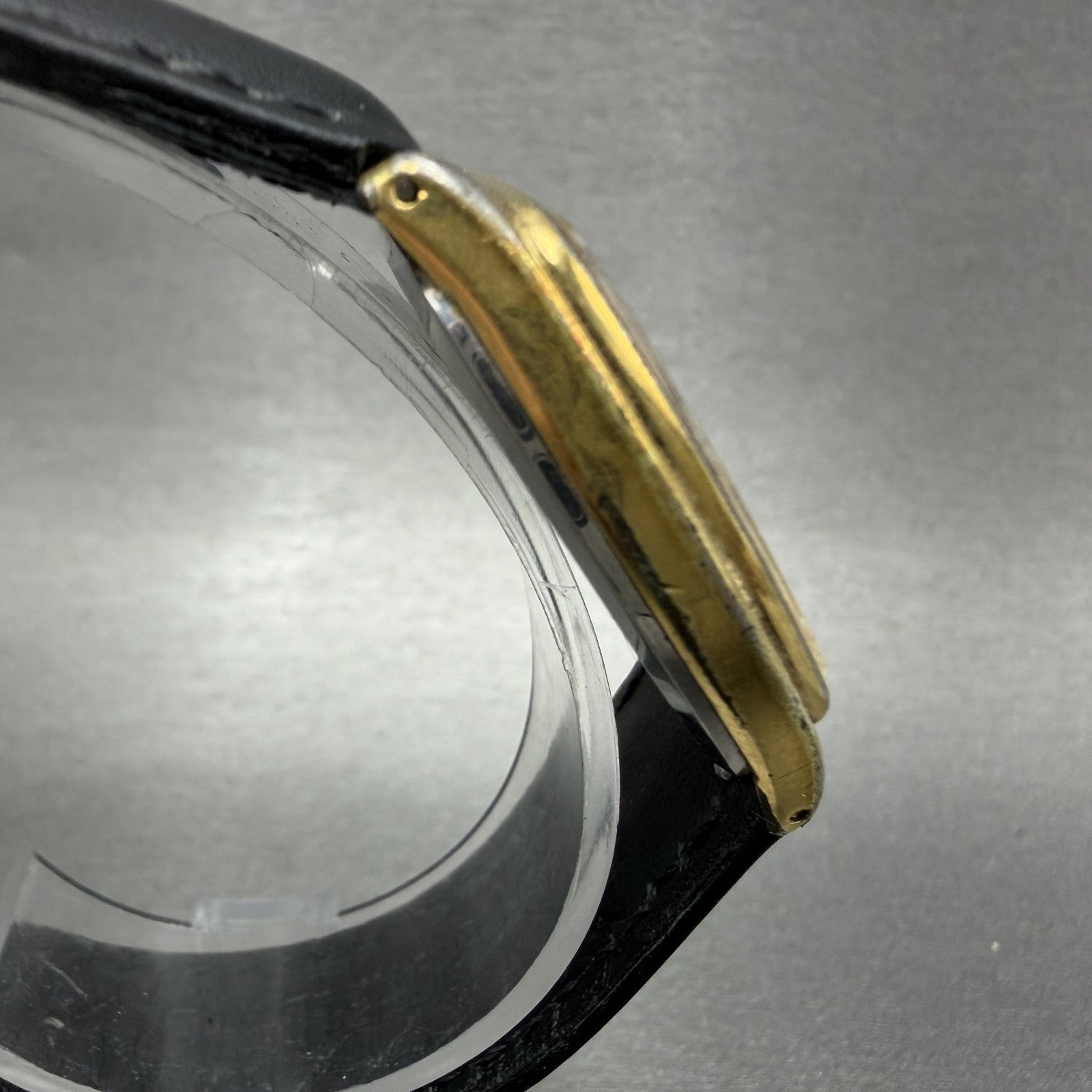Orient Watch Men 30mm Silver Dial Gold Tone Rectangle LM97541720 New Battery3