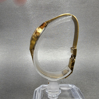 Seiko Watch Women 20mm Black Dial Gold Tone Round 8Y210020 New Battery6