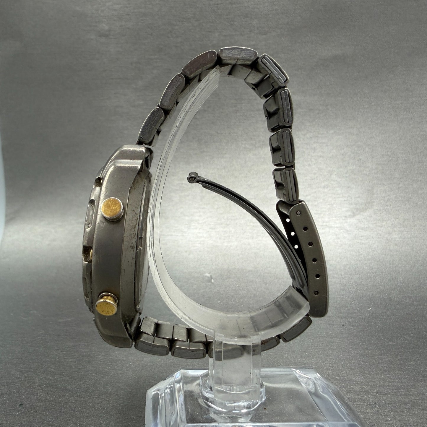 Seiko ALBA Epilon Watch Men 40mm Analog Digital Alarm Chrono V085-0020 New Batt6