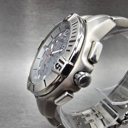 Citizen Eco-Drive Dive Watch Men 41mm Chronograph Silver Dial Titanium Runs2
