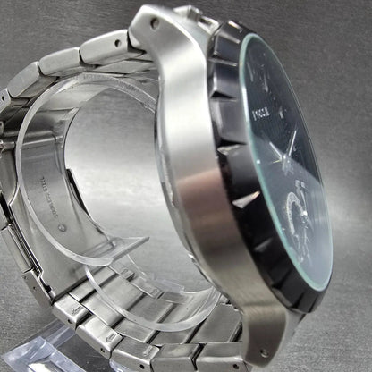 Fossil Twist Watch Men 48mm Black Dial Silver Tone Round ME-1048 New Battery3
