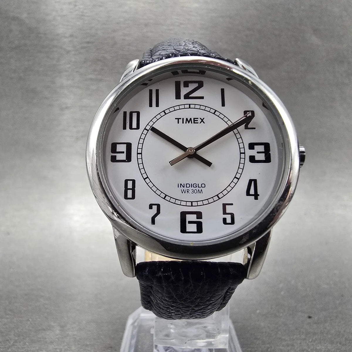 Timex Indiglo Watch Men 35mm White Dial Silver Tone Round T2G171 New Battery5