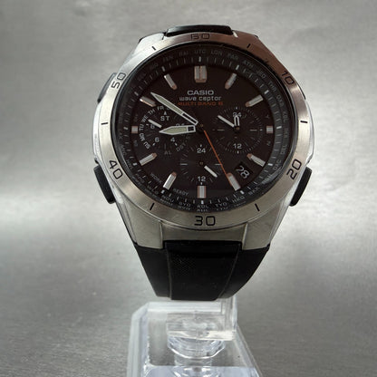 Casio Waveceptor WVQ-M410 Watch Men 43mm Black Dial Silver Tone Date Solar RunsG5