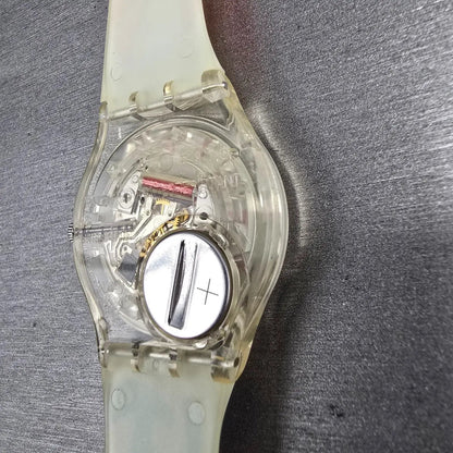 Swatch Paralympic Watch Men 35mm White Dial Clear Case Round GE213 New Battery11