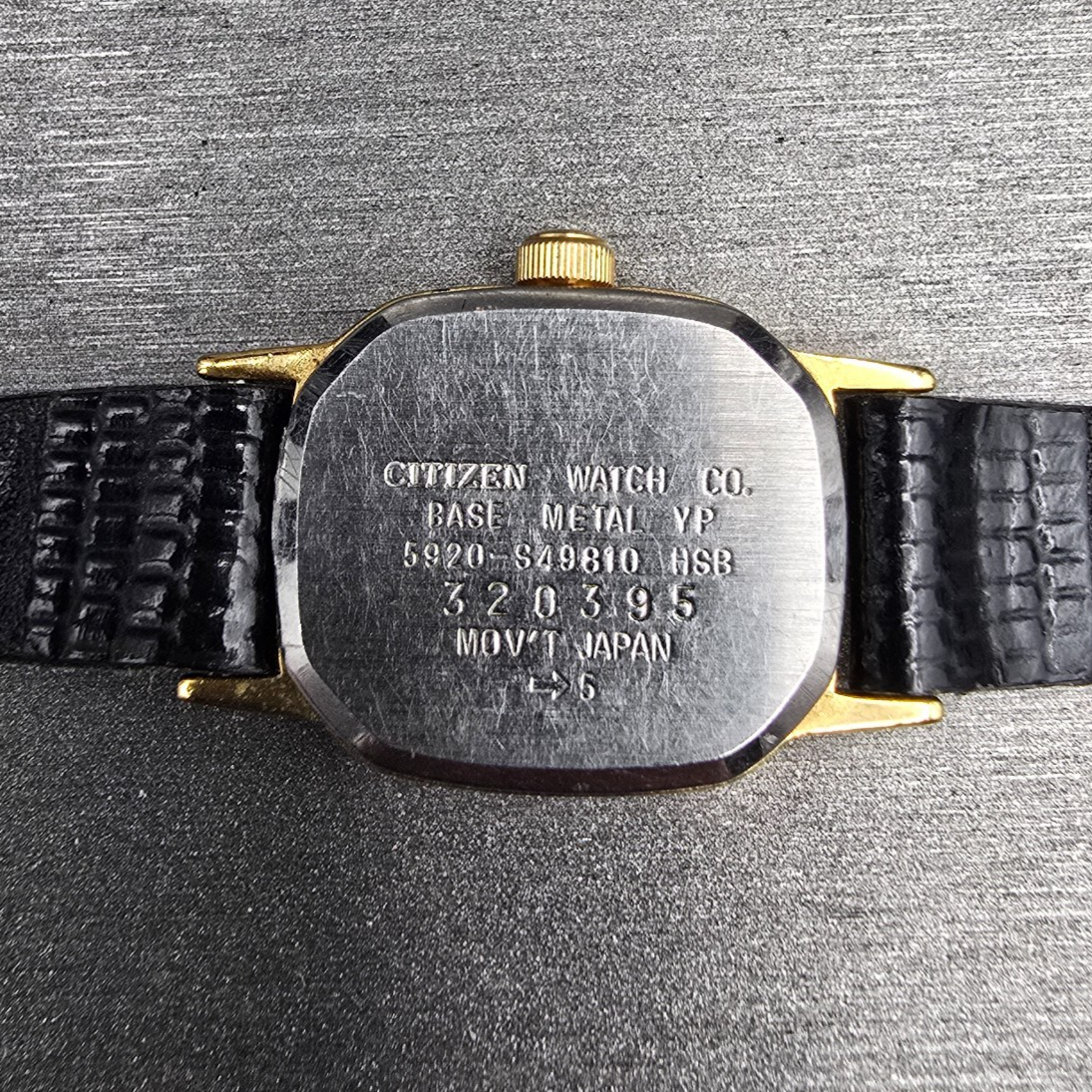 Citizen CQ Watch Women 17mm Black Dial Gold Tone Oval 5920-S49810 New Battery KA10