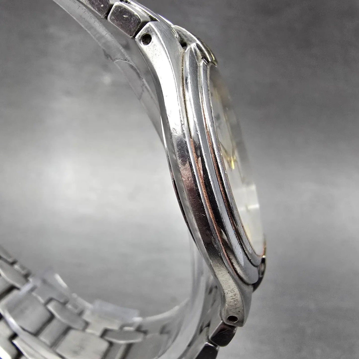 Wittnauer Watch Men 35mm White Dial Two Tone Date Round 12B01 New Battery3