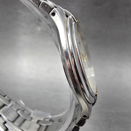 Wittnauer Watch Men 35mm White Dial Two Tone Date Round 12B01 New Battery3