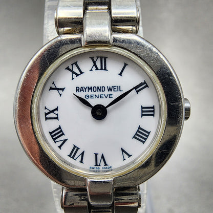 Raymond Weil Watch Women 21mm White Dial Silver Tone Round 5817 New Battery