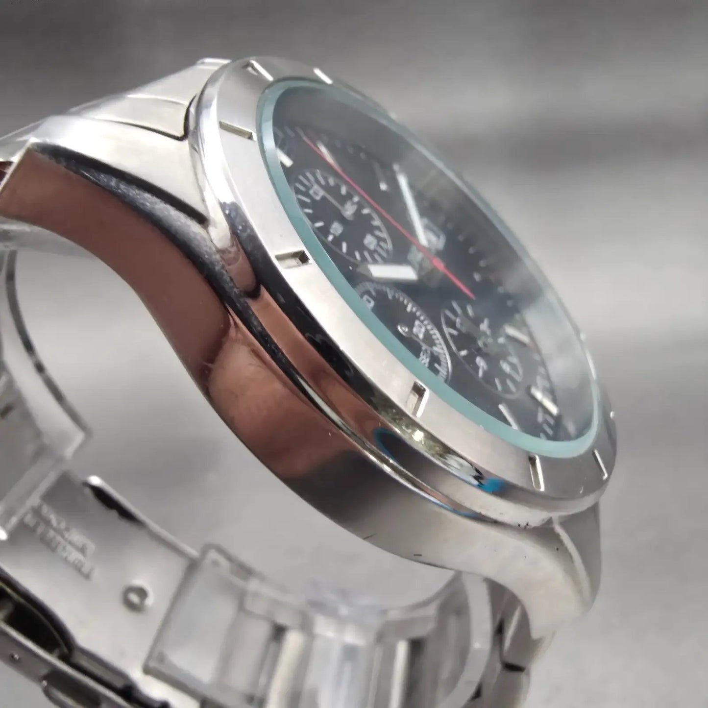 Seiko Pulsar Chronograph Watch Men 40mm Black Dial Silver Tone YM92-X181 New Bat3