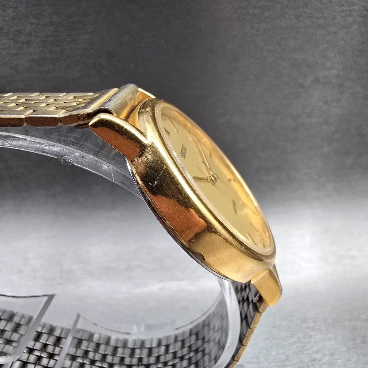 Seiko Avenue Watch Men 32mm Champagne Dial Gold Round 7N01-6D30 New Battery JDM3