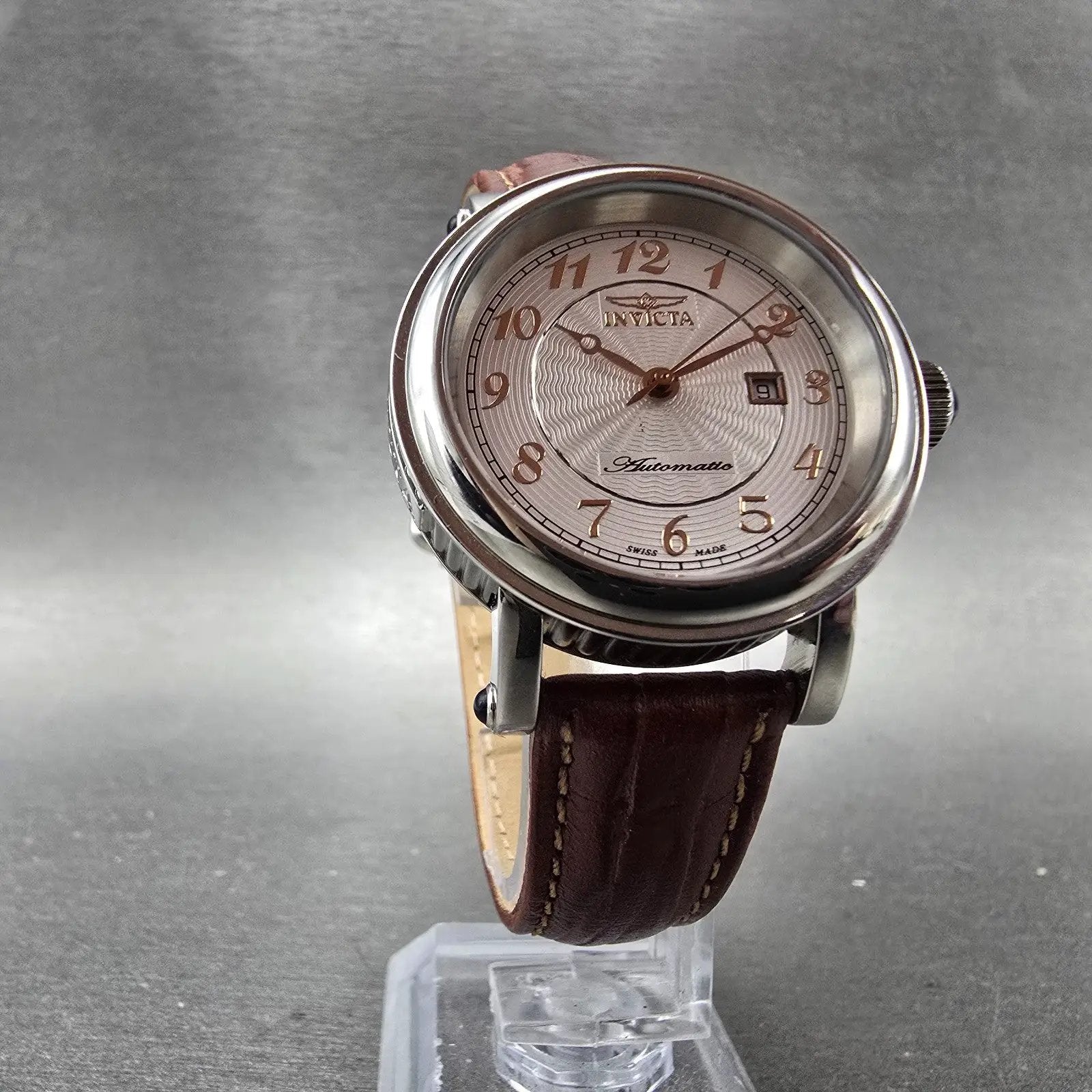 Invicta Automatic Watch Women 33mm Silver Dial Silver Tone Date Round 2806 Runs5
