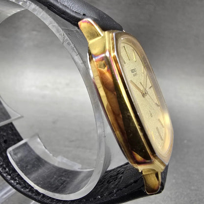Seiko Watch Men 30mm Champagne Dial Gold Tone Octagon 6431-5030 New Battery3