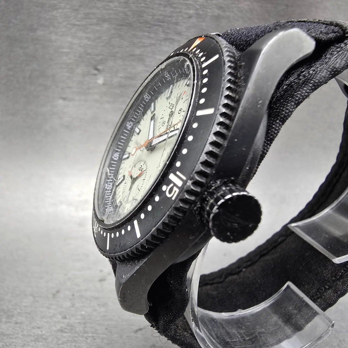 Nautica Dive Watch Men 43mm Gray Dial Black Tone Date Round N11033 New Battery2