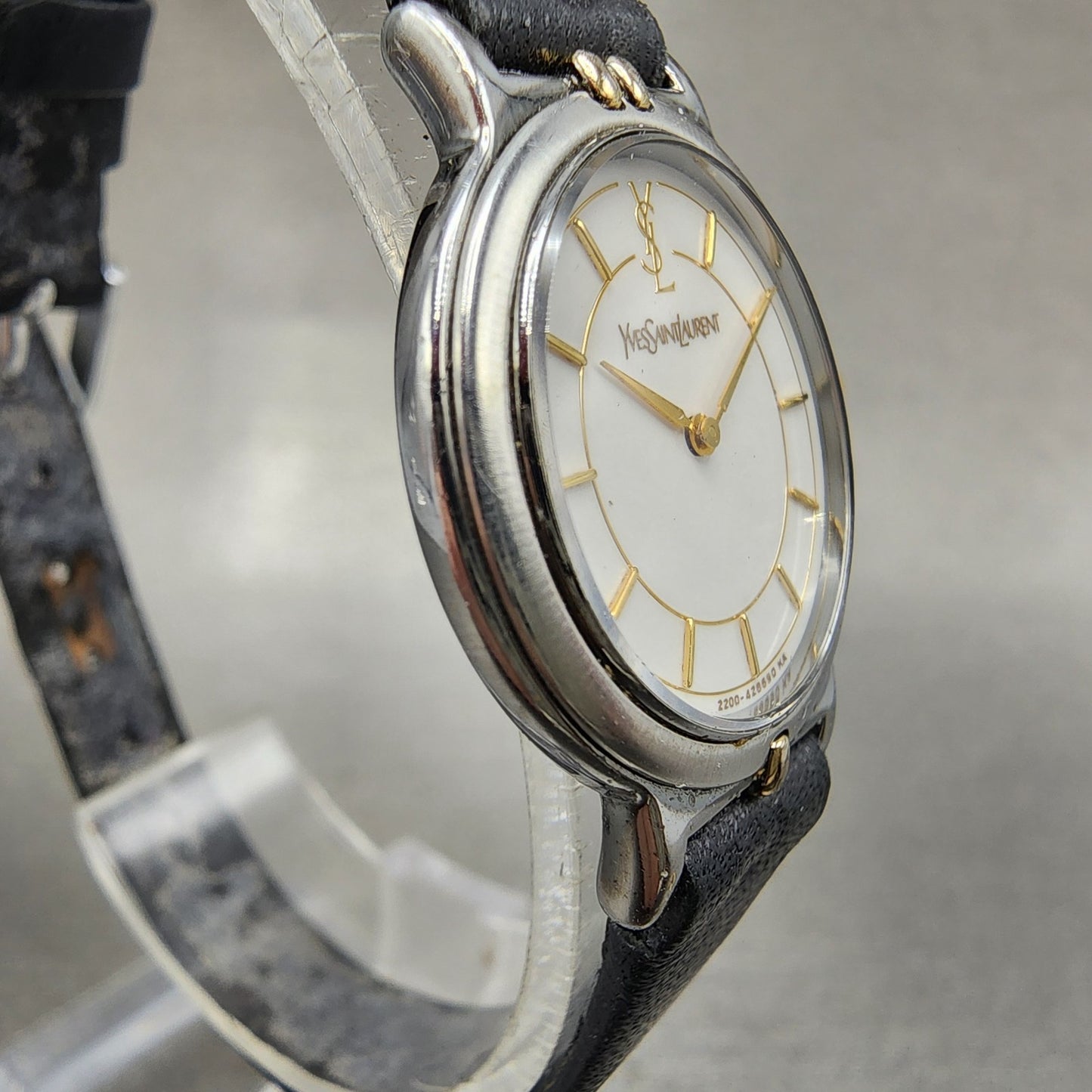 Yves Saint Laurent Watch Women 24mm White Dial Two Tone Round New Battery3
