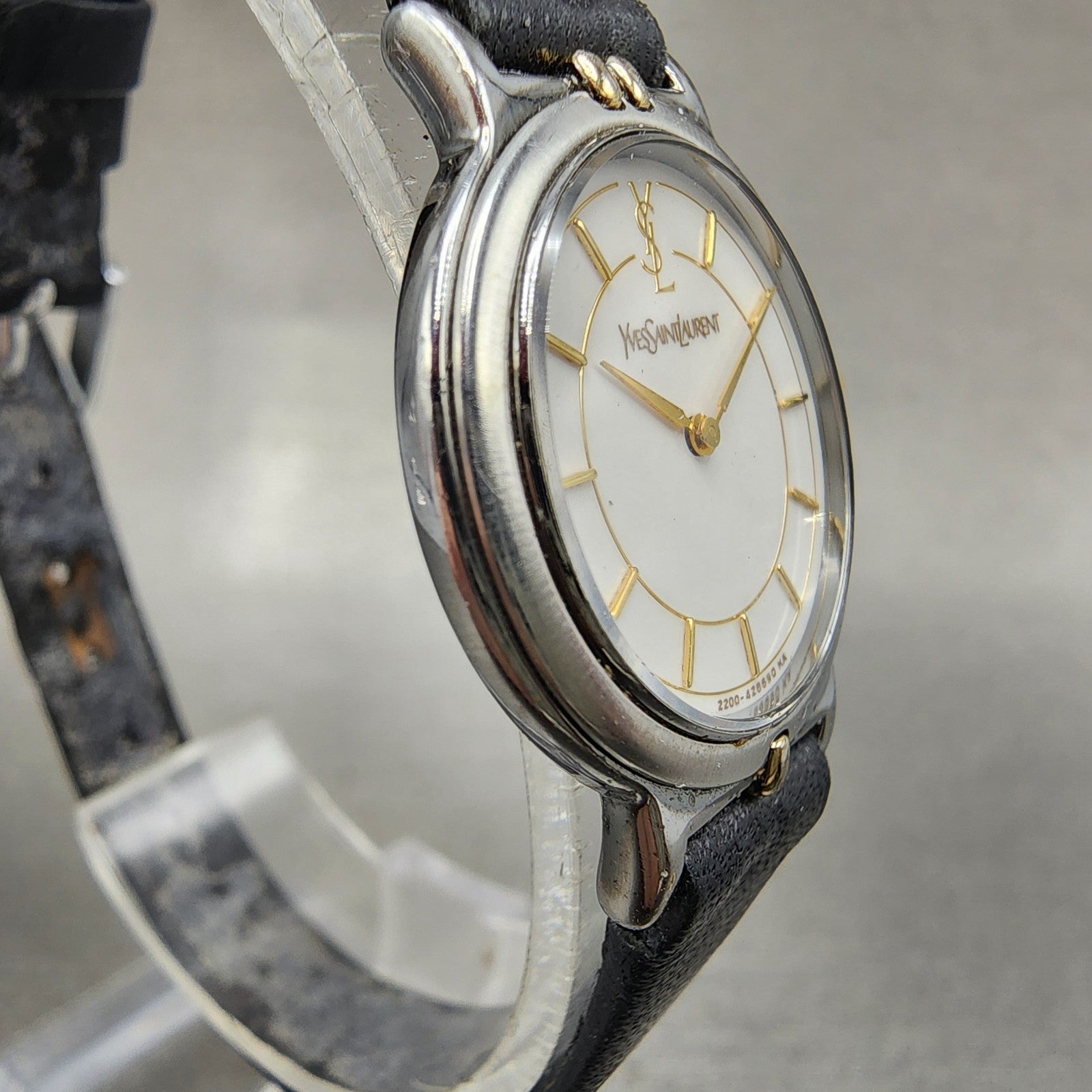 Yves Saint Laurent Watch Women 24mm White Dial Two Tone Round New Battery3