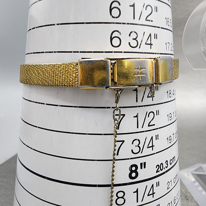 Hamilton Watch Women 26mm Gold Dial Gold Octagon 9220 New Battery Vintage10