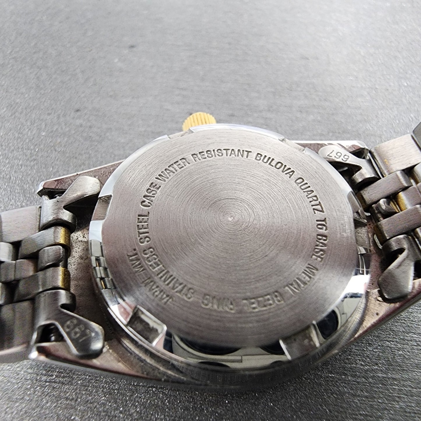 Bulova Marine Star Watch Women 24mm Gold Dial Two Tone Date Round New Battery9