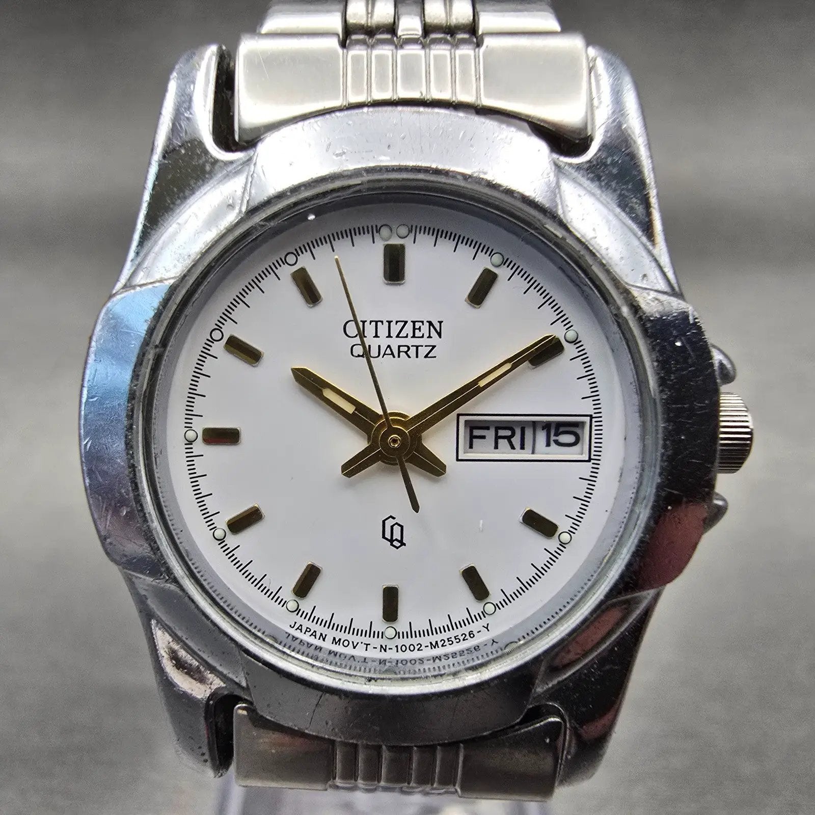 Citizen CQ Watch Women 26mm White Dial Silver Tone Daydate 1002-B02855 New Batt1