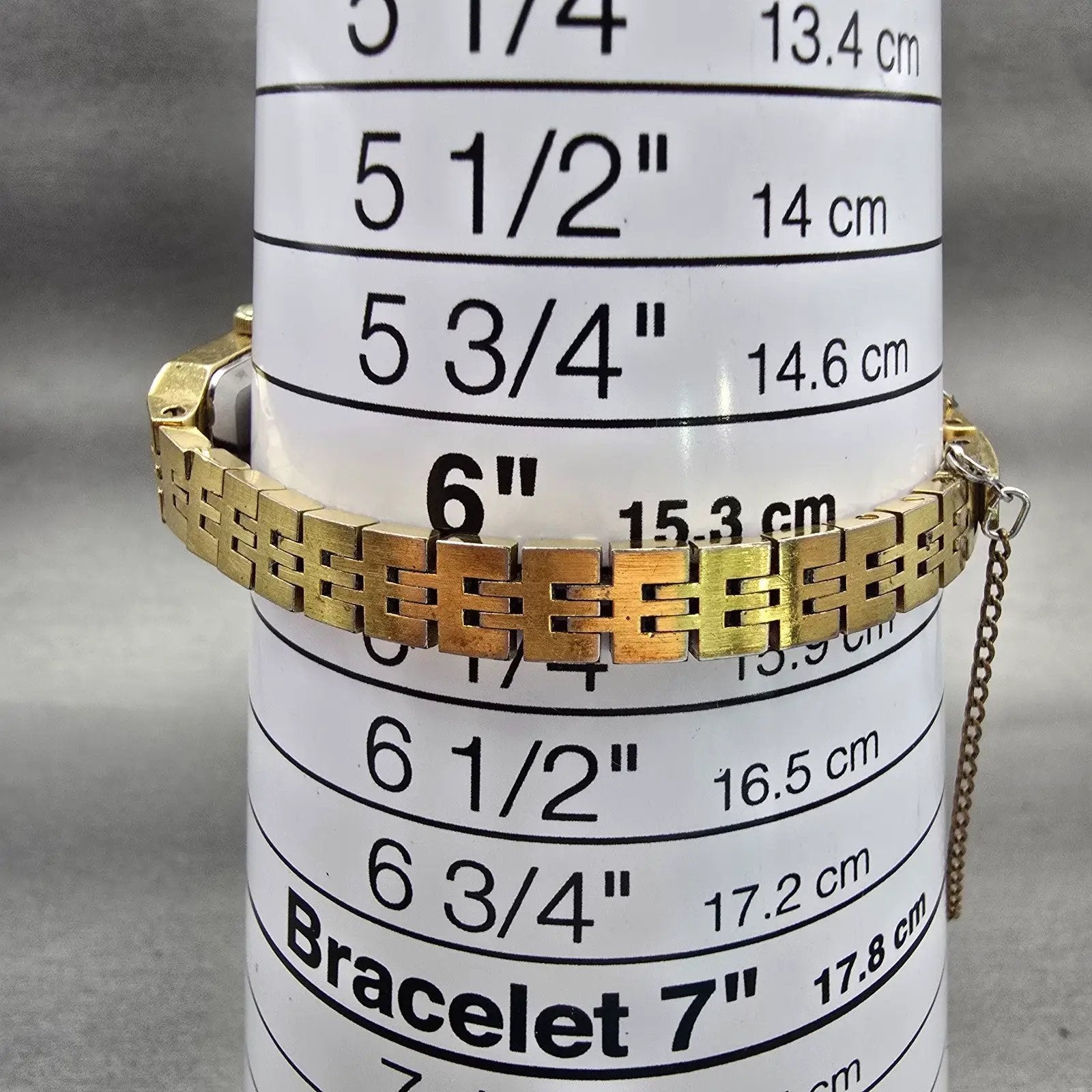 Seiko Watch Women 12mm Gold Dial Gold Tone Rectangle 1320-5029 New Battery VTG9