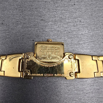 Citizen Elegance Watch Women 15mm Black Dial Gold Hideaway VTG New Battery11