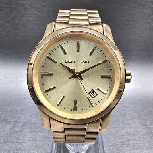 Michael Kors Jet Set Watch Women 38mm Gold Champagne Dial Gold MK5160 New Batt0