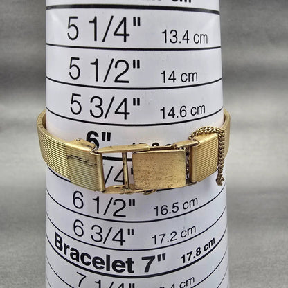 Seiko Tank Watch Women 20mm Brown Dial Gold Tone Rectangle 2621-5200 New Batt9